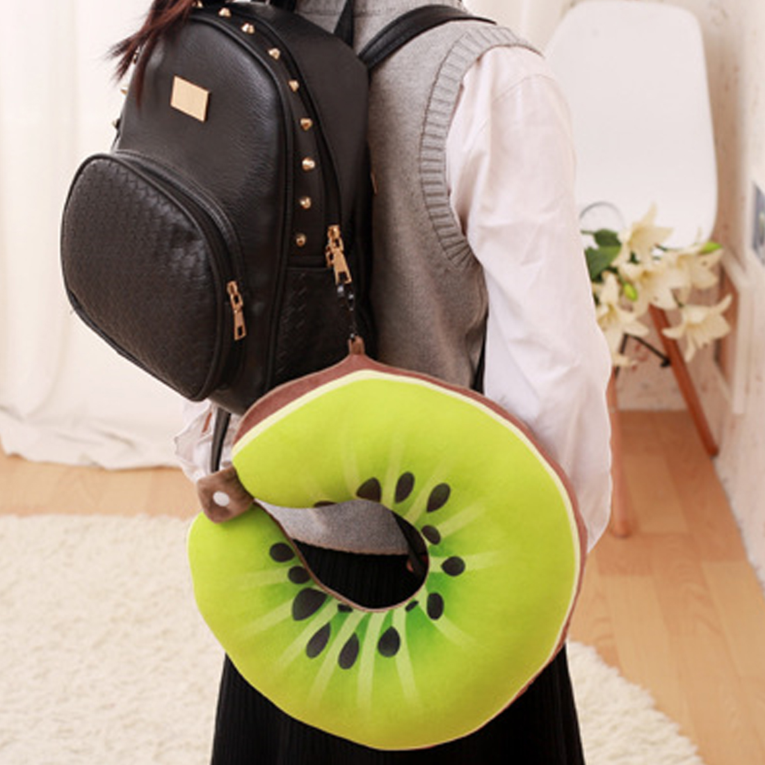 Cute Fruit Neck Pillow U-Shaped Travel Pillow Cartoon Fruit Soft Cushion Neck Pillow for Car Office Travel neck travel pillow