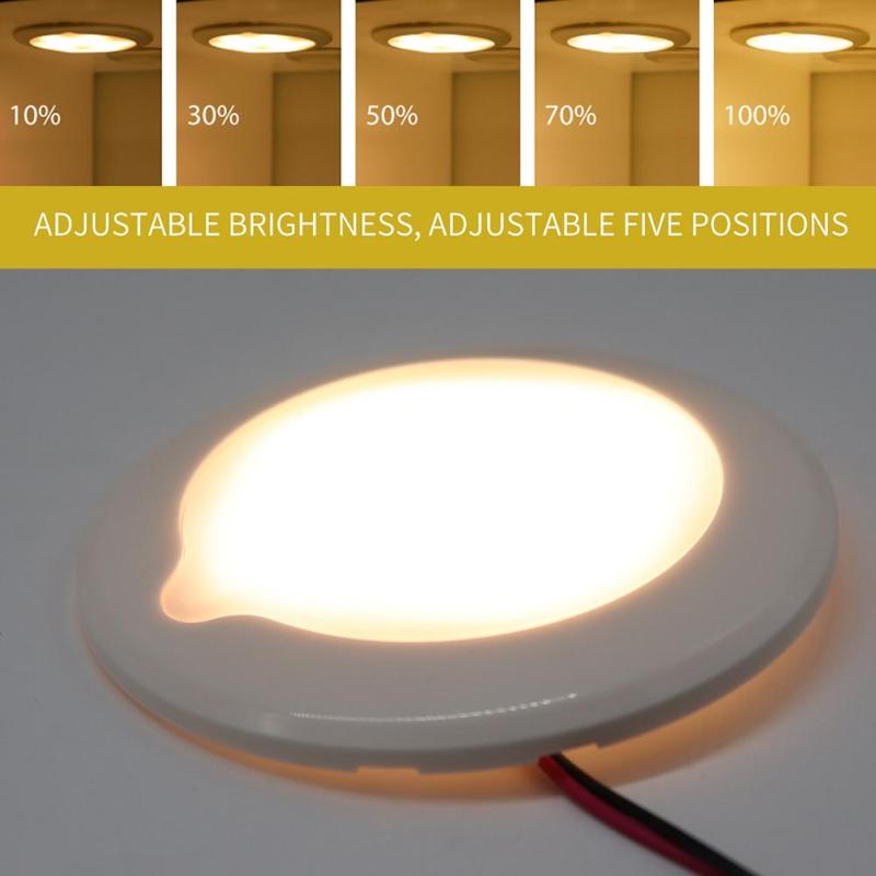 9-30V RC LED Touch Luminosity RV Roof Ceiling Cabin Light IP67 Touch Dimming Marine Interior Lamp Caravan Accessories