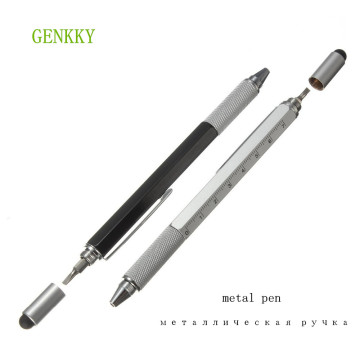 Multifunction Pen Ballpoint Pen Screwdriver Ruler Spirit Level With A top And Scale Multifunctional Pen 6 in 1 Tool Metal Pens