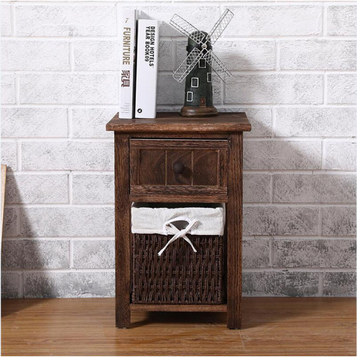 Supply Coffee Color Wooden Nightstand Bed Side Table with High Quality