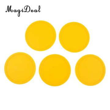 MagiDeal 5 Pieces 82mm Yellow Air Hockey Replacement Pucks for Game Tables, Accessories