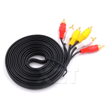 2018 Newest 1.5M 3M 5M 10M 15M Gold Plated 3 RCA Composite Male to Male Audio/Video AV Cable For Video, DVD, CD Player