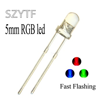 100pcs Colour Changing Blinking 5mm Flashing LED Diode Flash RGB Transparent Multicolor Flicker Round 5 mm Light-Emitting Diode