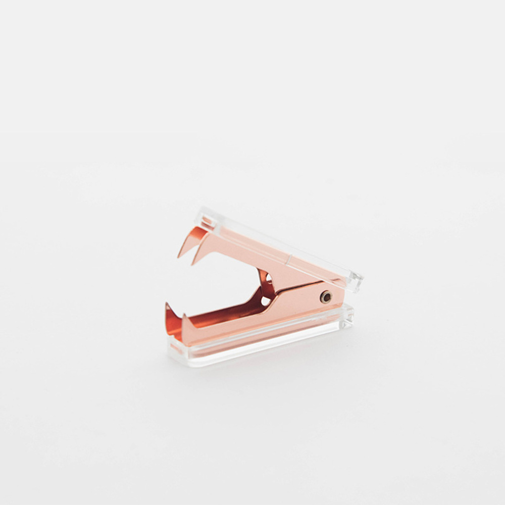 Clear Acrylic Rose Gold Staple Remover Office School Desk Accessories