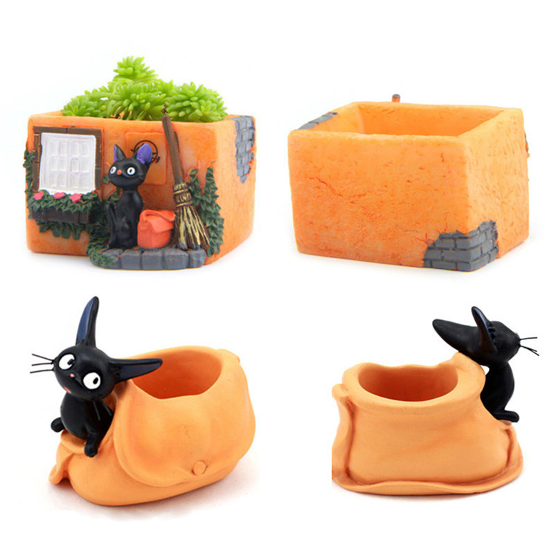Modern Cartoon Succulent Planter Pot Resin Creative Crafts Cute Totoro Flower Pot Home Decorations Beldam Jiji Couple Cat Vase