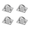4pcs Heavy Duty 304 Stainless Steel Square Pad Eye Plate Shade Sailboat 6mm