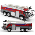 1:32 Airport Crash Fire Truck Fire Engine Electric Die-Cast Engineering Vehicles Car Model Toy With Sound Light Pull Back Gifts