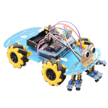 Line Tracking Obstacle Avoidance Smart Arduino Mecanum Wheel Robot Car Kit with Mega2560 Ultrasonic Sensor