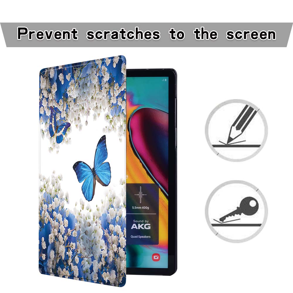 Butterfly Leather Stand Tablet Cover Case for Samsung Galaxy Tab A A6 /Tab E S5E Durable Tablet PC Protective Case Shell