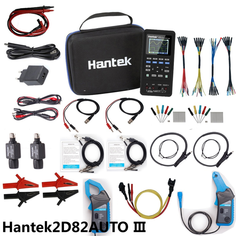 Hantek 2D82 Portable 4 in 1 Digital Detector 80Mhz 2D82AUTO signal source Automotive Diagnostic 250MSa/s Handheld Oscilloscope