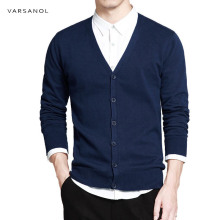 Varsanol Cotton Sweater Men Long Sleeve Cardigan Mens V-Neck Sweaters Loose Solid Button Fit Knitting Casual Style Clothing New