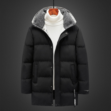 Men's mid-length coat winter trendy mens jacket men hooded padded windproof jacket men's parka coat mens fashion casual coat 5XL