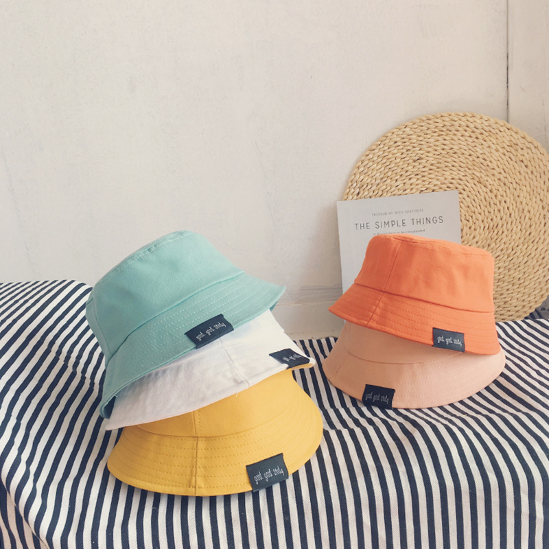 Solid Color Cotton Baby Hats Spring Summer Kids Boys Girls Sun Hats Autumn Fisherman Hat Beach Caps