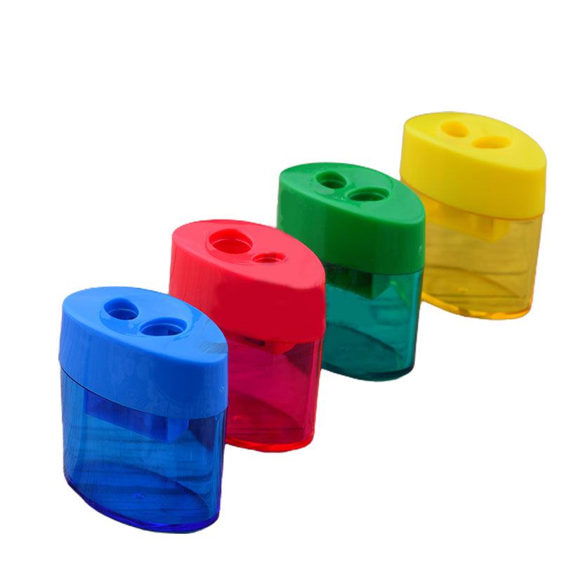 1PC Double Holes Pencil Sharpener Makeup Pencil Multifunctional Pencil Sharpener for Office School Supplies