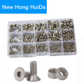 M2 M3 M4 M5 M6 Hex Socket Flat Head Machine Screw Metric Thread Countersunk Hexagon Bolt Assortment kit Set 304 Stainless Steel