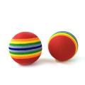 Interactive Cat Toys Ball Pet Supplies Play Chewing Rattle Scratch EVA Training Attract Entertain 3.5cm Rainbow Cat Toy Ball