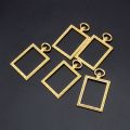 5Pcs Square Pocket Watch Resin Frames Open Bezels Setting DIY Charm Pendant Earring Necklace Accessories Jewelry Making