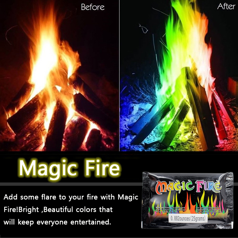 300g Mystical Fire Coloured Flame For Bonfire Campfire Party Outdoor Party Fireplace Powder Magic Tricks Pyrotechnics Toys