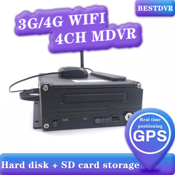 Factory direct sales HD black box driving record monitoring ahd 1080p 3G / 4G GPS WiFi 4CH hard disk mdvr spot wholesale