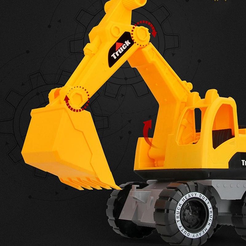 Large Excavator Toy Engineering Vehicle Excavator Sand Truck Bulldozer Friction Powered Push Toy Car for Kids