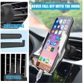 Qi Wireless Charger 15W Qi Car Mount Infrared Induction Automatic Clamping Air Vent for iPhone 12 11 XS XR X 8 Samsung S20 S10