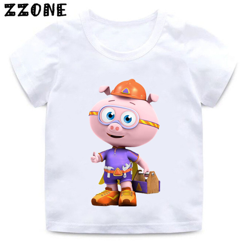 Cartoon Super Why Print Boys/Girls T shirt Kids Funny Casual Clothes Baby Summer Short Sleeve T-shirt