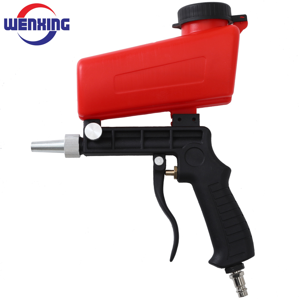 WENXING 90psi Portable Gravity Sandblasting Gun Pneumatic tool Small Sand Blasting spray gun Adjustable Sandblaster