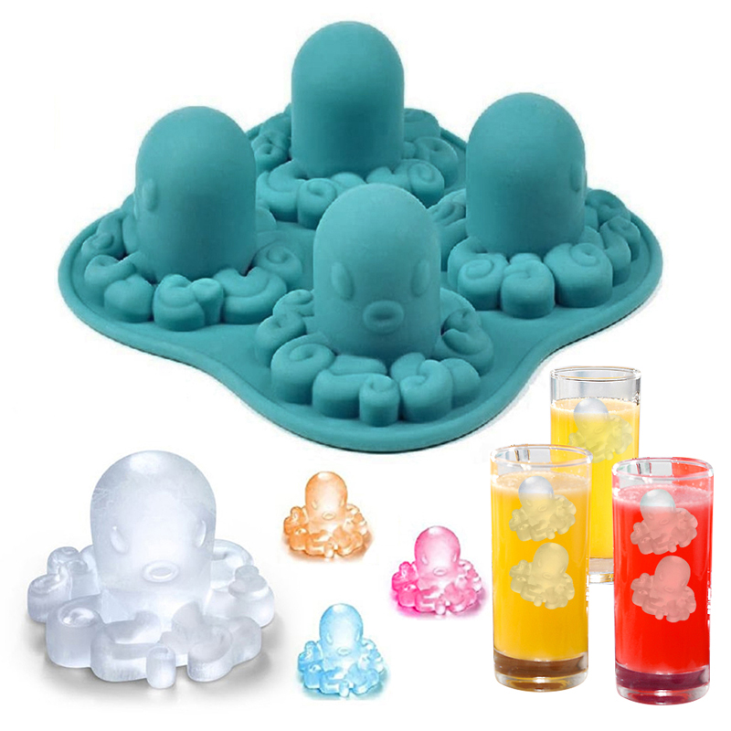 Octopus Ice Mold Silicone Trays Clay Cake Mold Baking Diy Soap Mold Eco-Friendly Kitchen Tools For Ice Cube Making