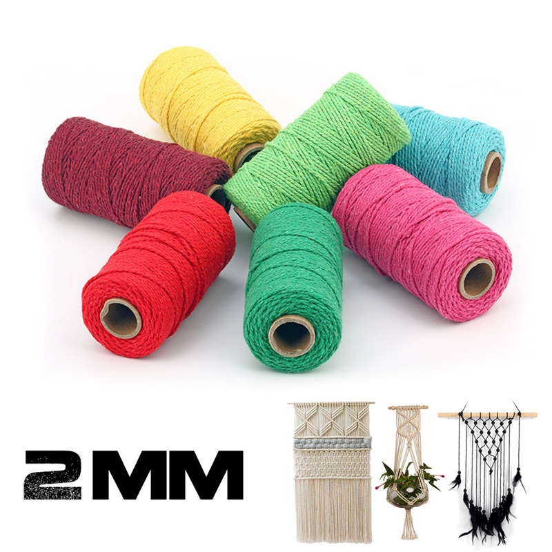 100m Long/100Yard Pure Cotton Twisted Cord Rope Crafts Macrame Artisan String High Quality Home Decorative