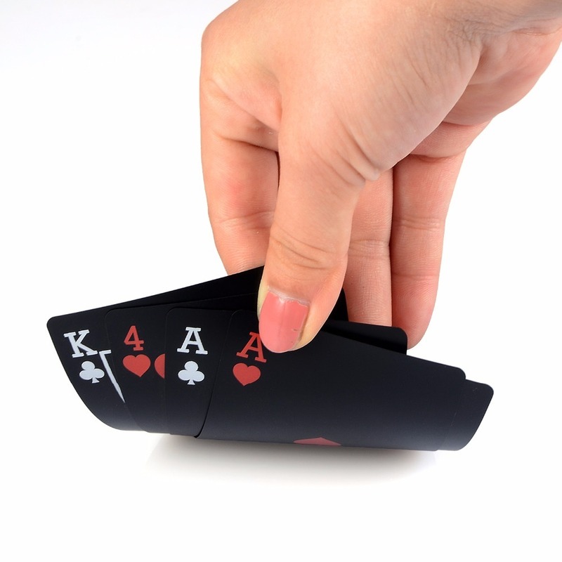 High Quality 100% Waterproof PVC Black Plastic Texas Hold'em Playing Cards Poker Game Magic Team Board Games Card Blackjack