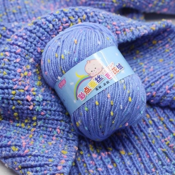 Baby Knit Wool Yarn Colored Silk Bobbi Cashmere Milk Cotton Middle Hand Braided Thread 35 Colors Soft Warm and Durable Colorful