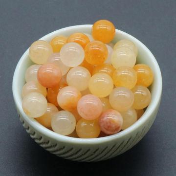 Yellow Jade 8MM Stone Balls Home Decoration Round Crystal Beads