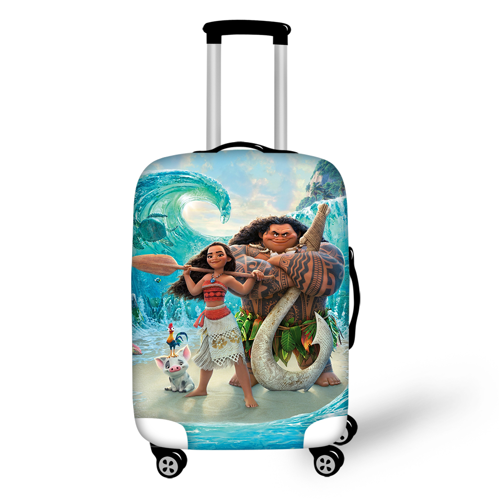 HaoYun Travel Luggage Cover Moana Vaiana Princess Pattern Protective Suitcase Cover Elastic Dust-proof & Water-proof Protector