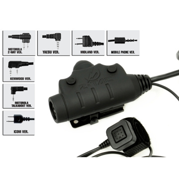 TACTICAL U94 PTT NEW VERSION HEADSET headphone CABLE & PTT FOR MIDLAND Mo to rola Kenwood ICOM