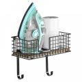 Wall Mount Iron Holder with Storage Basket