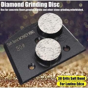 Diamond Grinding Head Disc Pad For Lavina Edco Floor Grinder Soft Bond 30 Grits Tools Kit