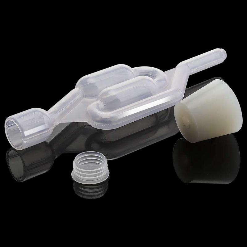Fermentation Air Lock, 5 S-Shaped Air Locks with Silicone Rubber Plugs, Food Grade Fermentation Sealing Valve
