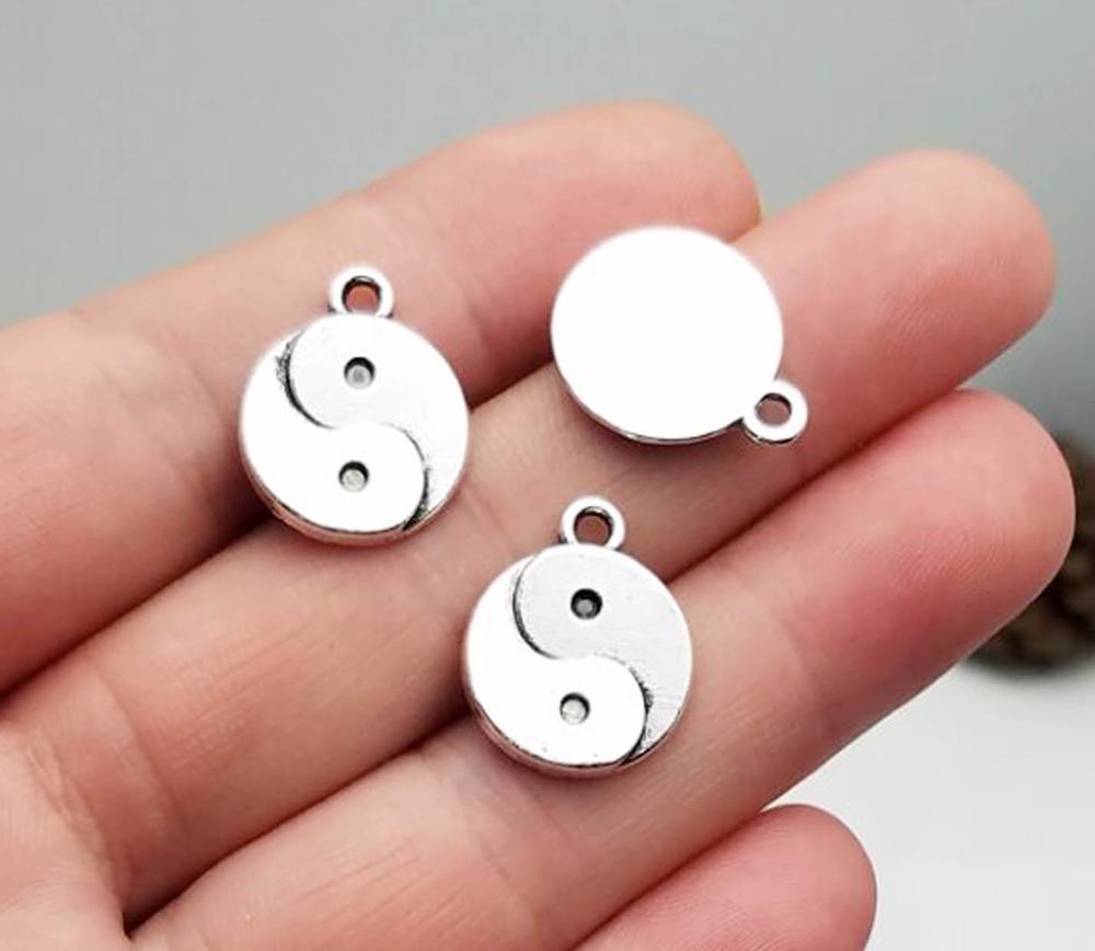 20pcs/lot--15x15mm, The Eight Diagrams cham,Antique silver plated yin yang Charms ,DIY supplies, Jewelry accessories