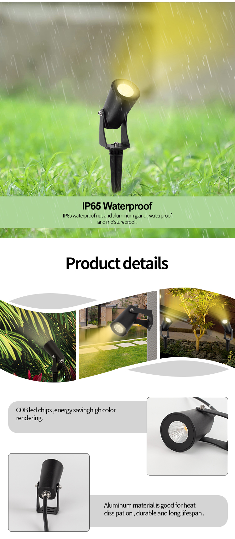 led spike garden spot light