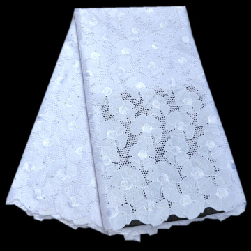 White African Dry Lace High Quality Cotton Fabrics Lace Fabric 2020 New Design Swiss Voile Lace Stones In Switzerland 5 yard