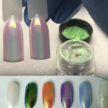 1 Jar 0.2G/Box Unicorn Nail Art Glitter Chrome Powder Chrome Aurora Pigment Mermaid Dust for Nails Decorations Tools (0.2 gram)