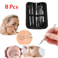 Hot Sale 8 PCS/set Blackhead Comedone Acne Pimple Belmish Extractor Vacuum Blackhead Remover Tool Spoon for Face Skin Care Tool