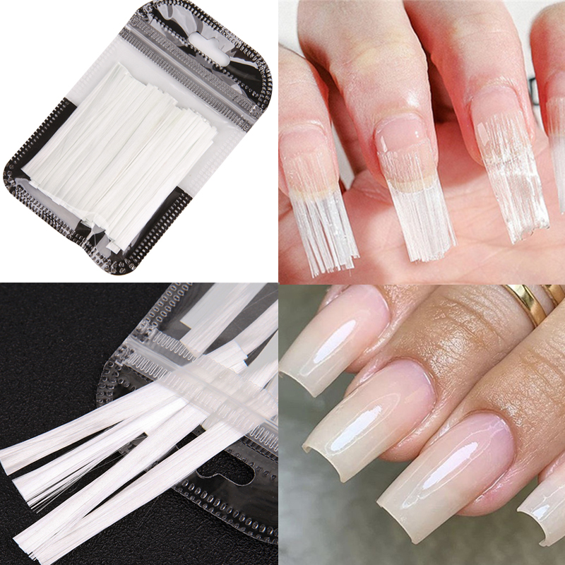 10/20PCS Fiberglass Nail Extension Glass Fibernails Fiber Nail Silk Extension Set False Nail Acrylic Tips Nail Salon Manicure