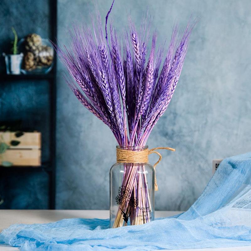 25Pcs Natural Dried Flower Wheat Ear Bouquet for Wedding Party Decoration Scrapbook Wheat Branch Props DIY Craft Home Decoration