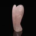 Elegant Angel Shape Natural Rose Quartz Crystal Healing Reiki Stone Pendant Mascot Figurine For Home Desk Decoration Gift
