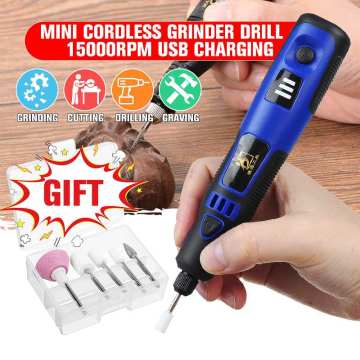 3 Speeds USB Charging Cordless Mini Electric Grinder Drill DIY Engraving Carving Pen Polishing Machine Set 15000RPM