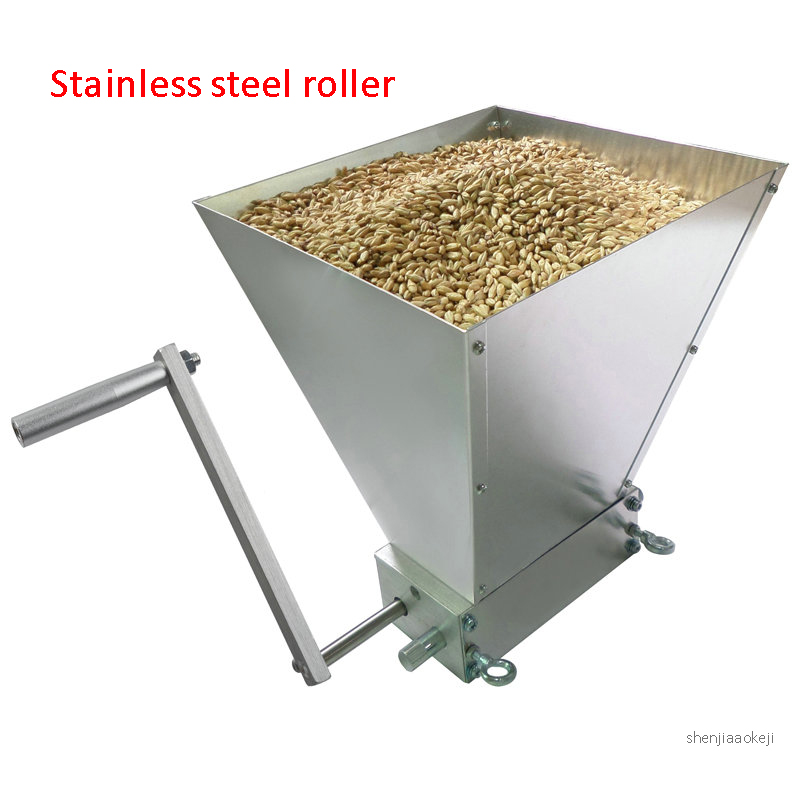Manual malt mill wheat grain mill crusher Stainless steel grinding machine home Grain grinder with 45# Carbon steel rollers 1PC