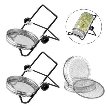 Seed Sprout Lid Strainer Canning Mason Jar Mesh Lid Filter Stainless Steel Screen Filter Sift Flour Powdered Sugar dropshipping