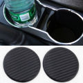 2pcs Black Rubber Car Water Cup Insert Holder Mat Pad Fit For Car Anti-Slip Mat