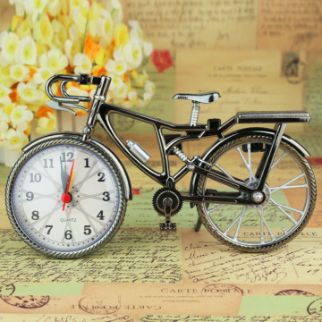 HOT 1Pcs Retro Bronze Bicycle Alarm Clock Cool despertador Desk Table Clock Personality Bike Clock Drop Shipping NZ-035 OUTAD